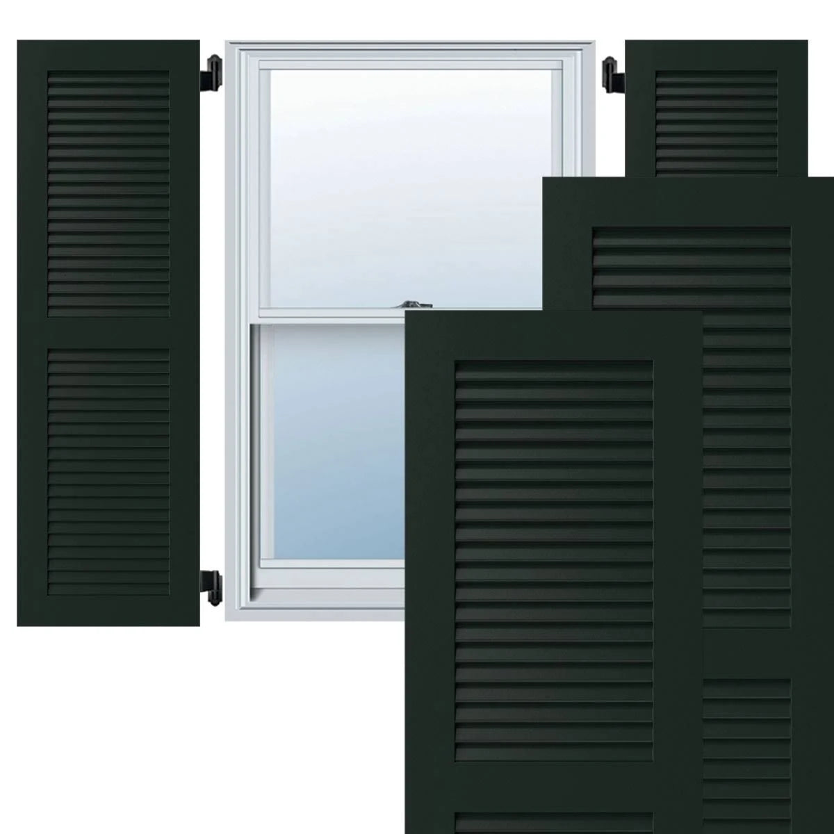 15x22W x 75x22H Exterior Composite Louvered Shutters (Per Pair) Q725