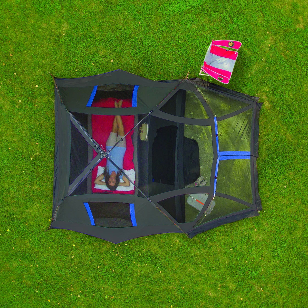 6-Person Instant Cabin Tent with LED Lighted Poles H808
