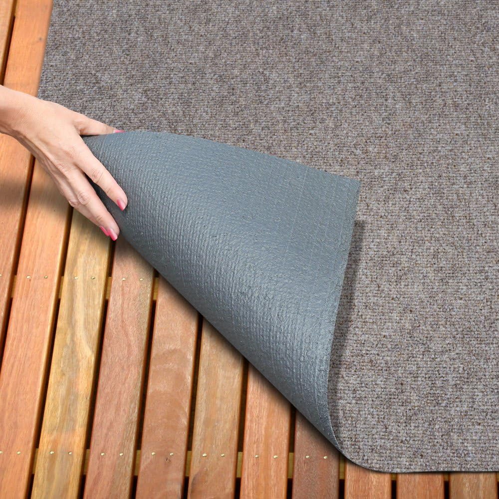 Brown 6 Feet x 25 Feet Indoor Outdoor Carpet with Rubber Backing Z396860