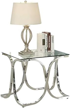 Chrome Square Metal End Table D6586