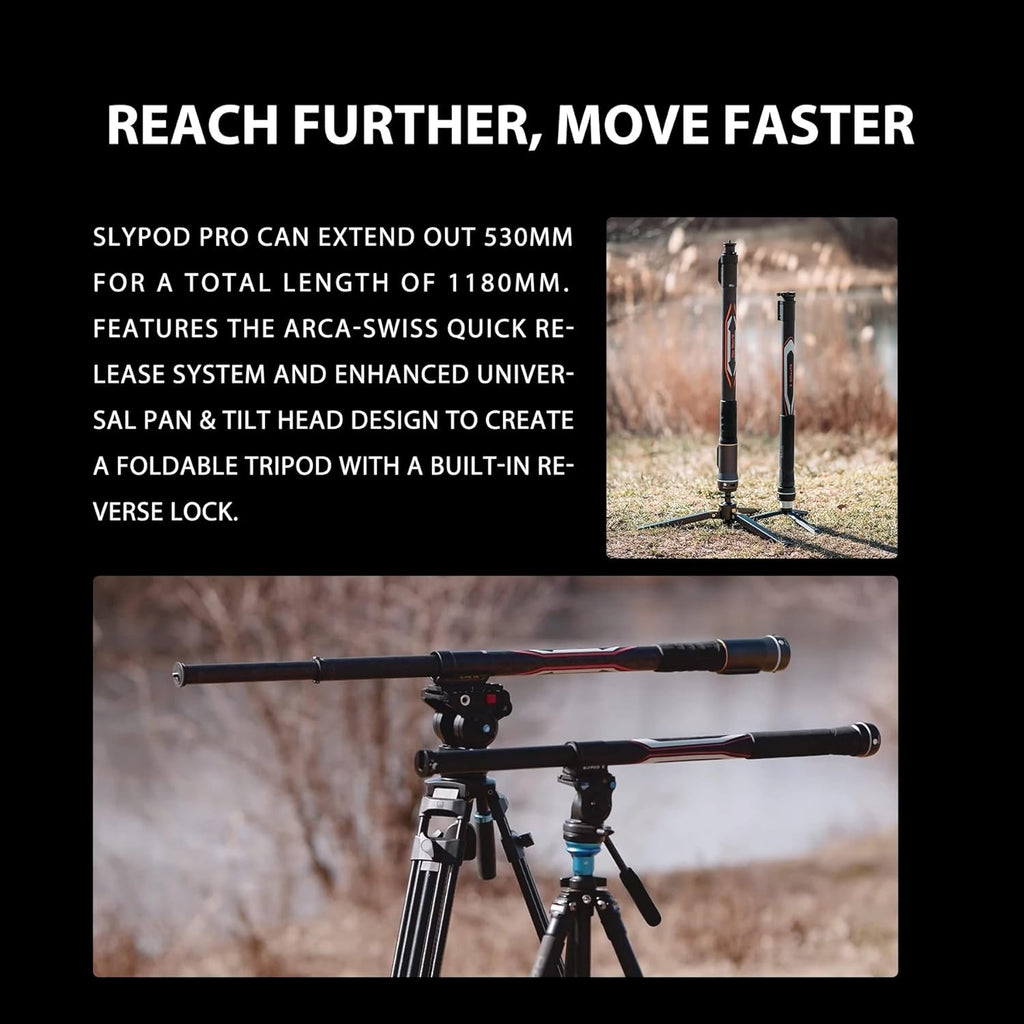 Motorized Monopod Camera Slider, Carbon Fiber, Vertical Payload 13Lb, Extendable to 54.3 in Q506479