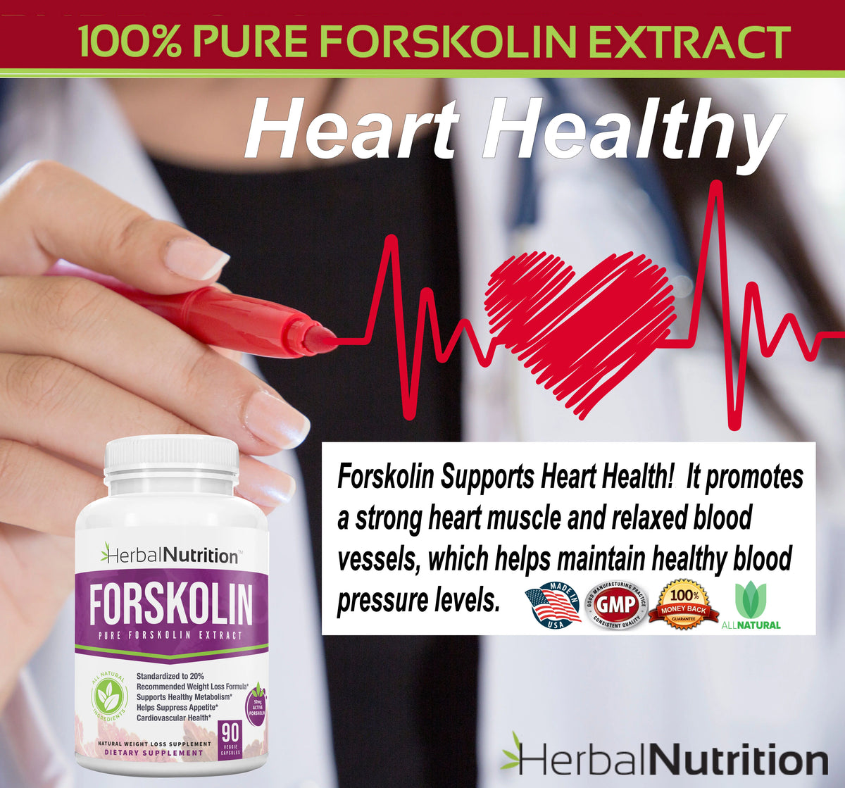 90 Capsules Forskolin Extract Supplement P421526