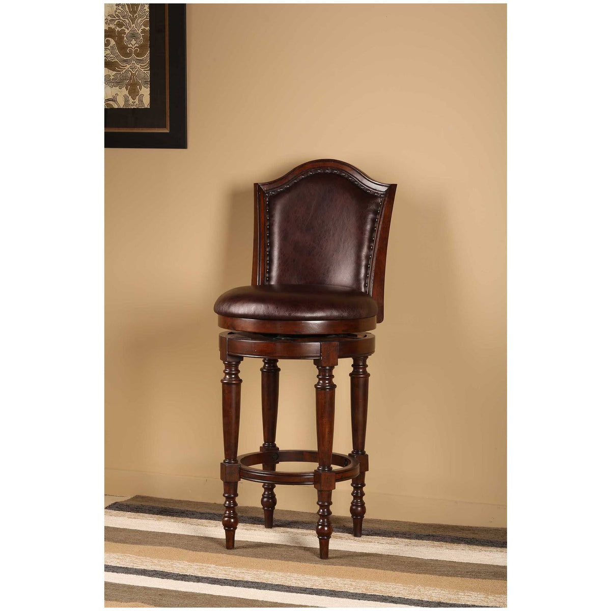 Brown Cherry Swivel Counter Stool E42347