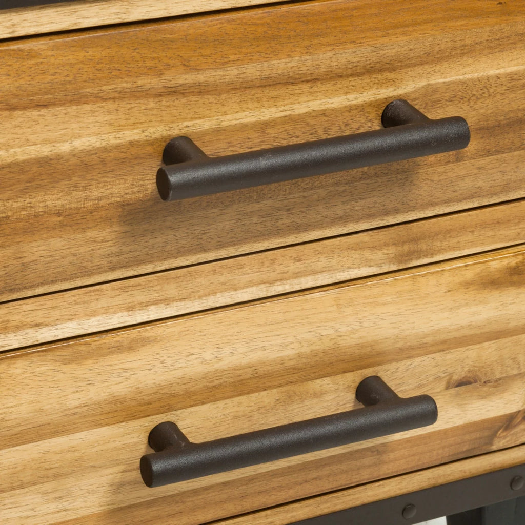 Natural Solid Wood Two Drawer Nightstand U30943