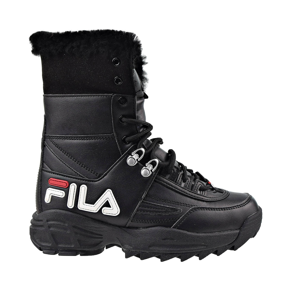 Black-White-Red Women's Boots C136324