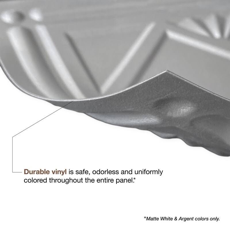 4 Decorative Vinyl Lay in Ceiling Tile in Argent Silver (5 Pack) R945453