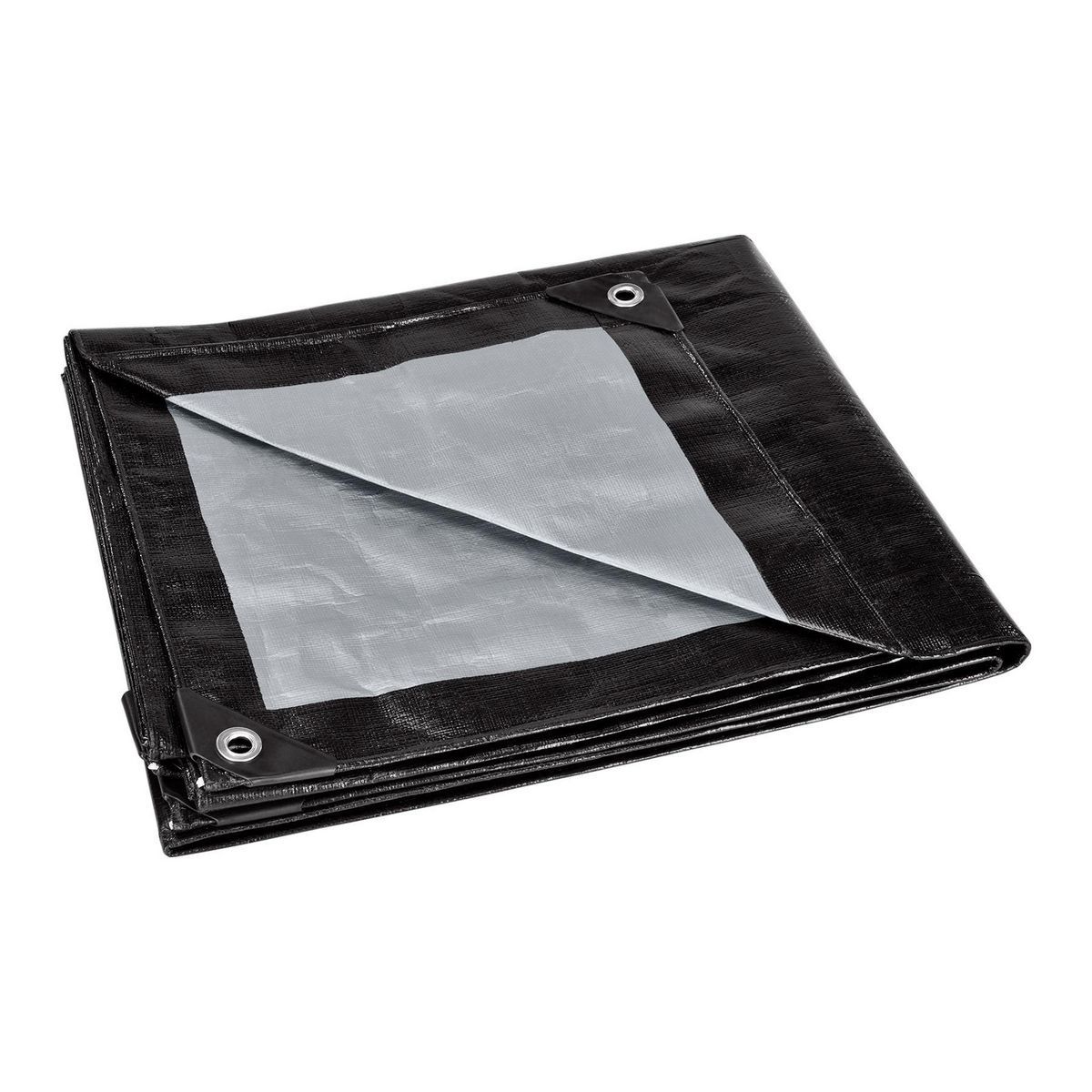 6 ft. x 8 ft. Silver and Black Weather-Resistant Tarp B2352