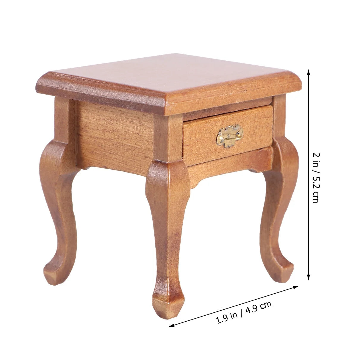 1:12 Walnut Colo Miniature Bedside Table Toy S56879