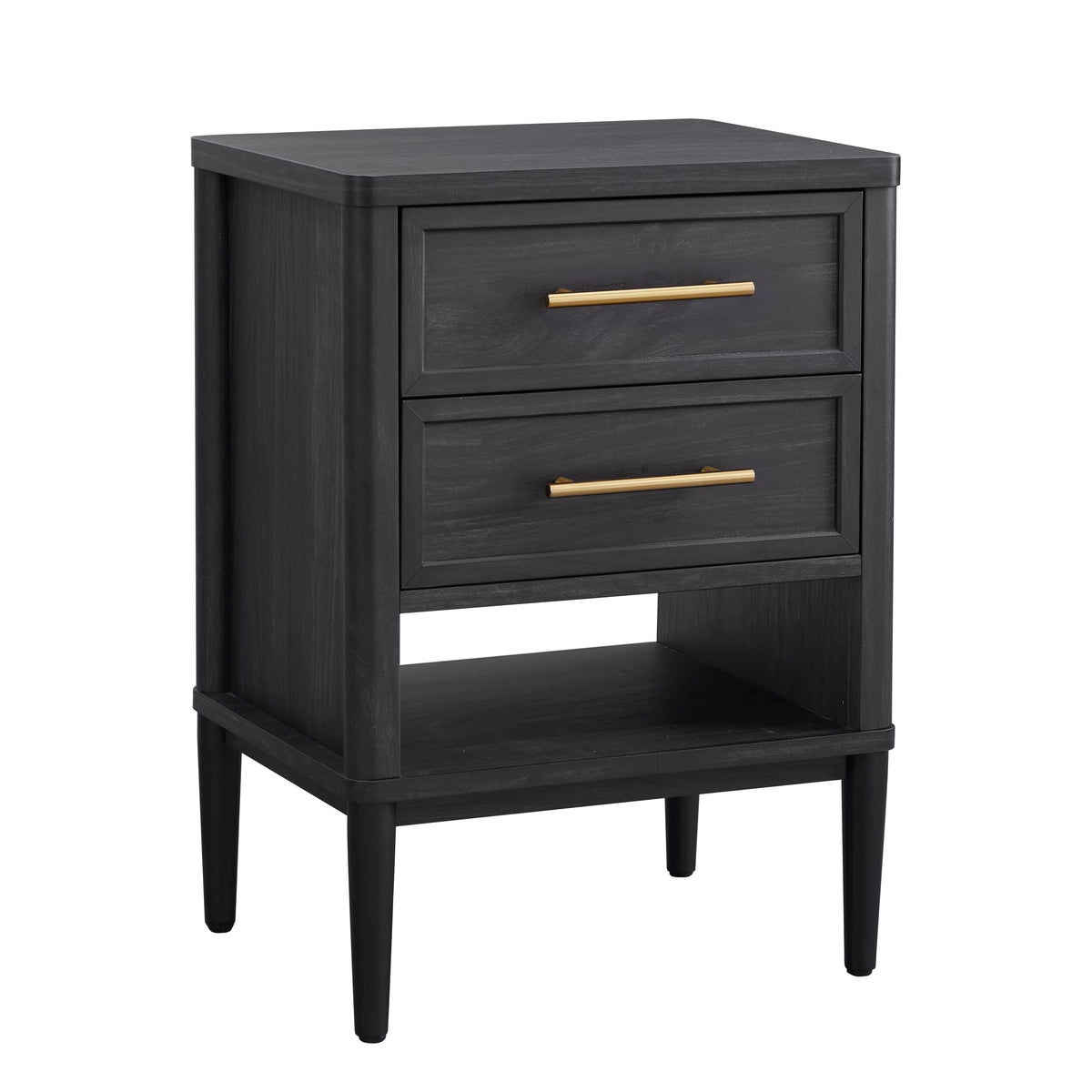 2 Drawer Charcoal Finish Nightstand I82023