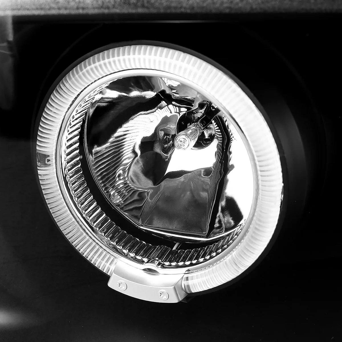 Black Housing Clear Lens LED Halo Projector Headlights, L/R Pair N1310