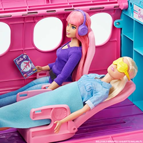 Transforming Playset with Reclining Seats and Overhead Compartments, 15+ Pieces W7091