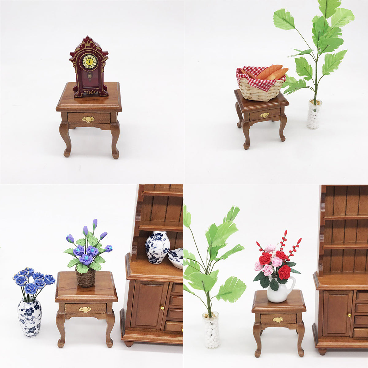 1:12 Walnut Colo Miniature Bedside Table Toy S56879