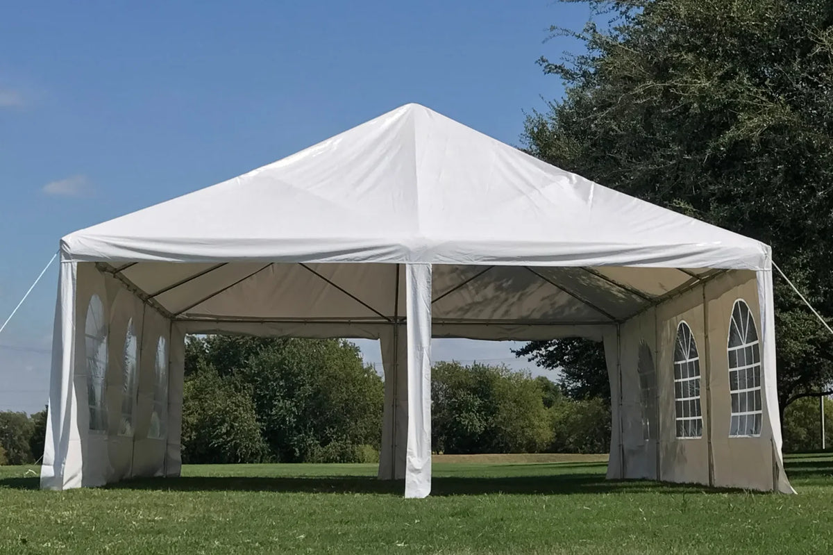 30'x20' White PVC Frame Tent Canopy Shelter D1556