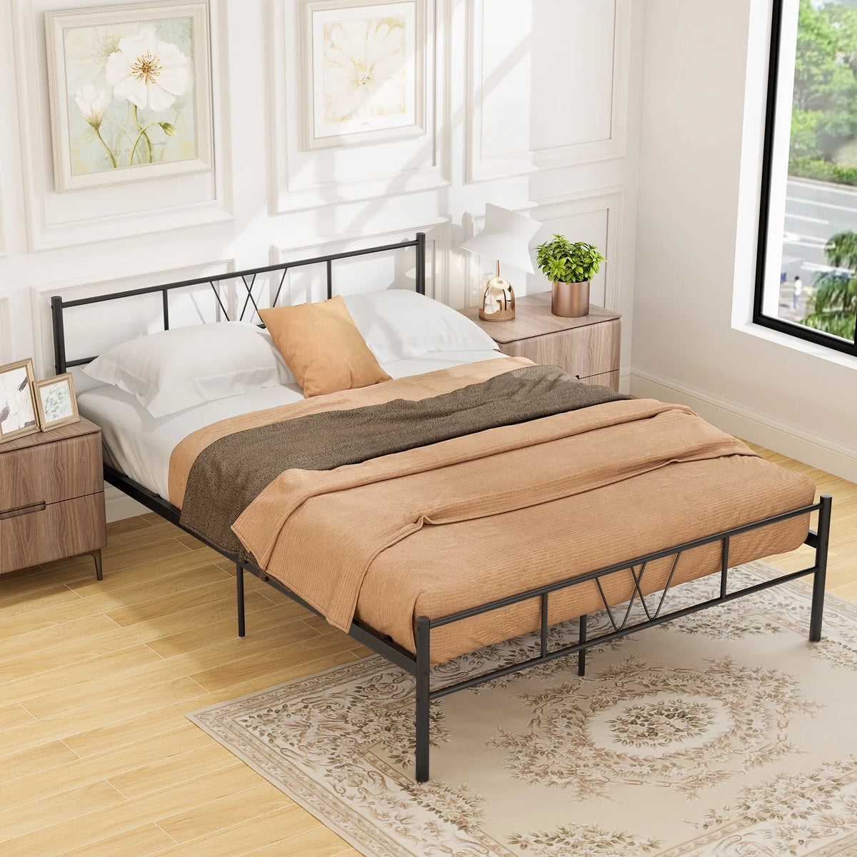 Full Size Black Metal Platform Bed Frame X2526