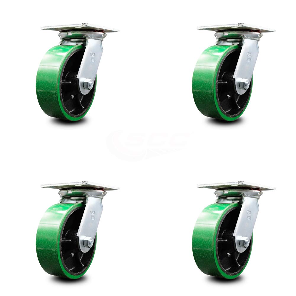 Pack of 2 Swivel Caster with 8 x 2 Green Wheel X1524