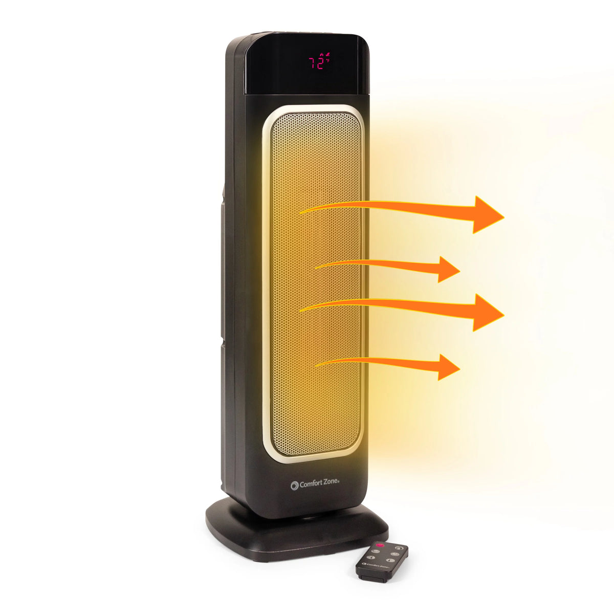 1500 Watt 29" Oscillating Digital Tower Heater with Remote, Adjustable Thermostat, Black Y537