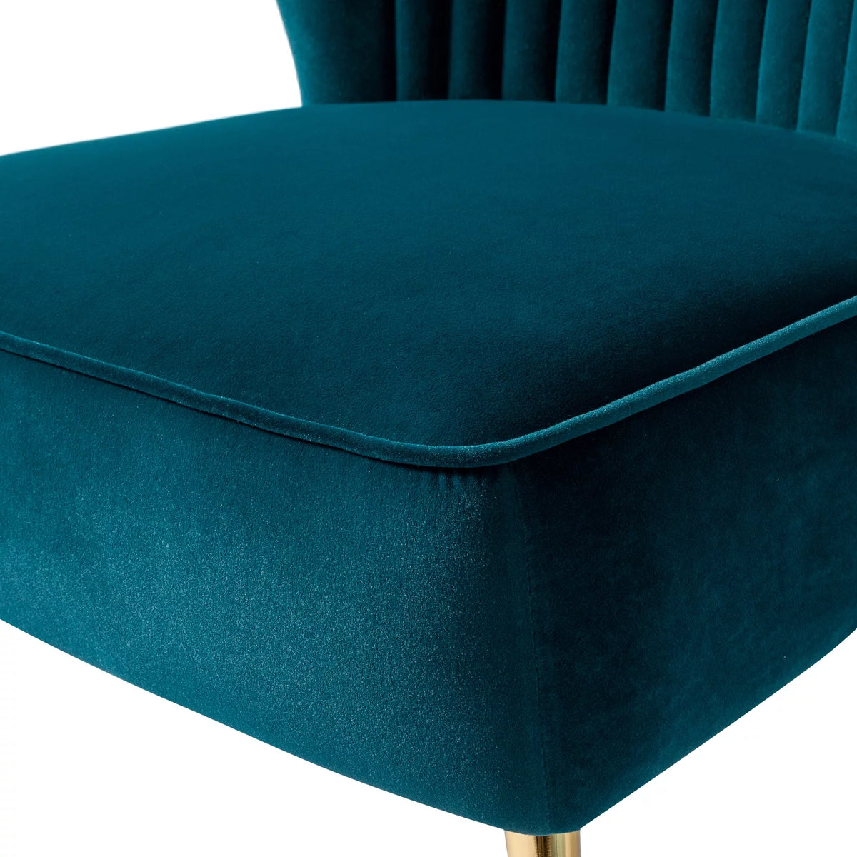 Teal Velvet Armless Accent Chair Q64740