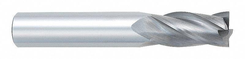 Square End Mill, Straight, Carbide, Bright (Uncoated) Y694