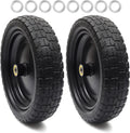 (2-Pack) 13" Solid Polyurethane Flat-Free Tire and Wheel Assemblies with 2.1" Hub R95039