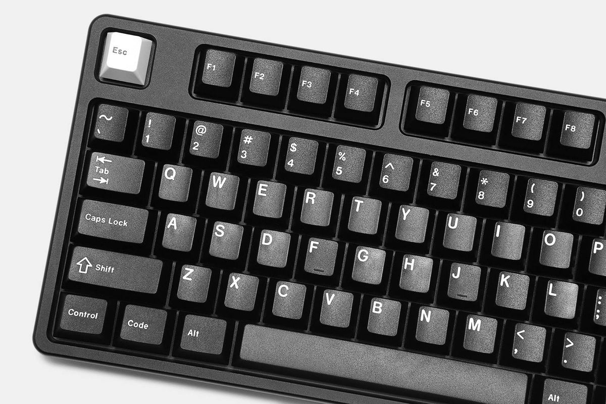 White-On-Black Custom Mechanical Keyboard Keycap Set 140-keys Doubleshot ABS Cherry Profile I56887
