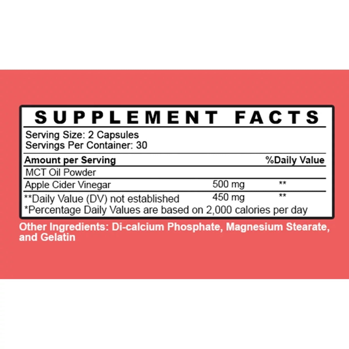 Apple Cider Vinegar with MCT Oil Complex 120 capsules Q6196