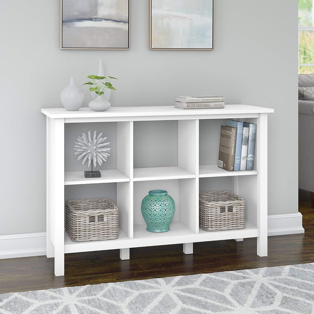 6 Cube Storage Bookcase in Pure White V696755