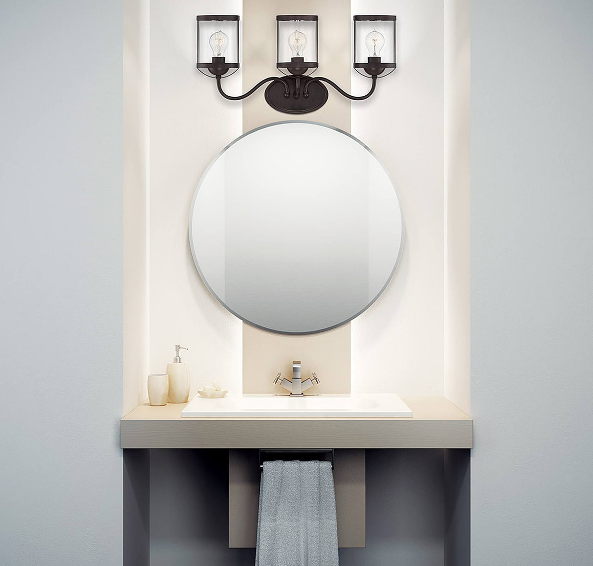 English Bronze 3 Light Bath Bar C501