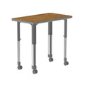 Medium Oak Gray Rectangular Desk with Casters M479