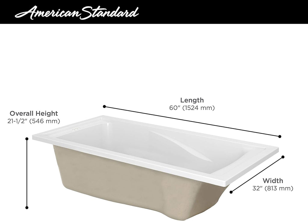Deep Soaking Tub with Reversible Drain L779719
