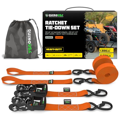 Heavy Duty Ratchet Straps 4-Pack Black P795