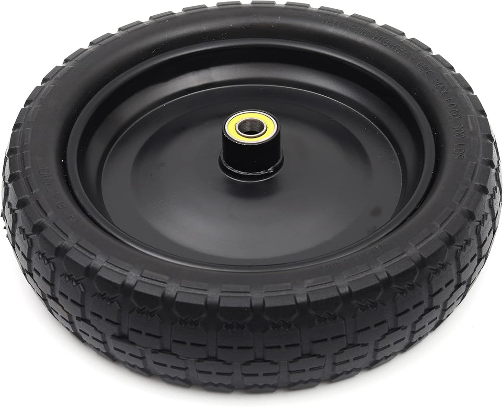 (2-Pack) 13" Solid Polyurethane Flat-Free Tire and Wheel Assemblies with 2.1" Hub R95039