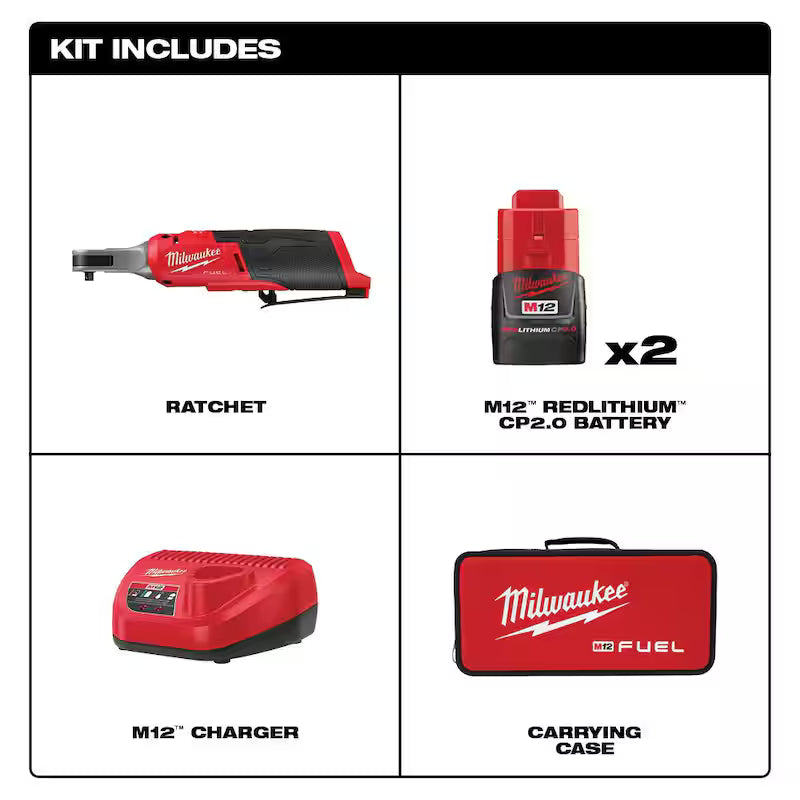 12V Lithium-Ion Brushless Cordless 1/4 in. Ratchet Kit with Radio and Charger X57759