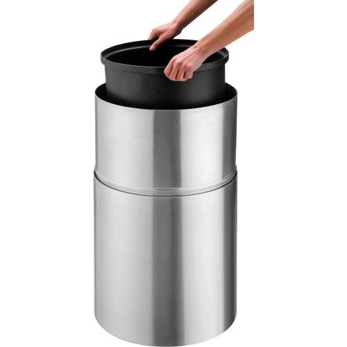 Aluminum Trash Container, Satin Clear, 35 Gallon Capacity Z595