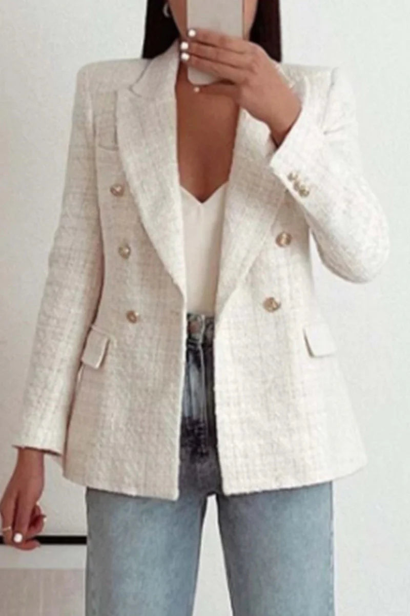 Solid Turn-back Collar Outerwear Z43972