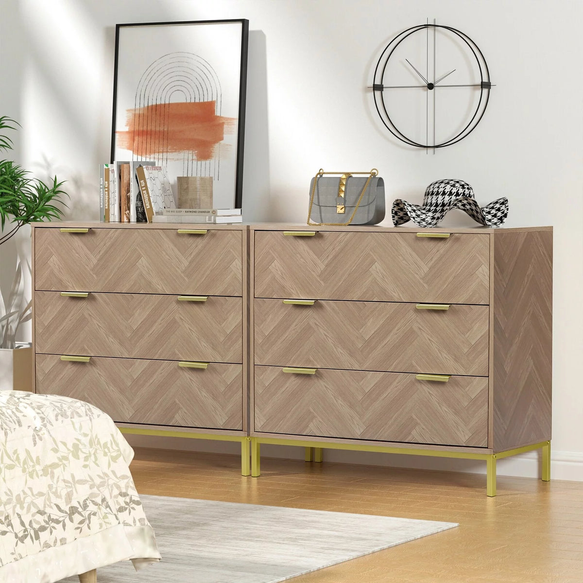 3 Drawer Wooden Dresser B988