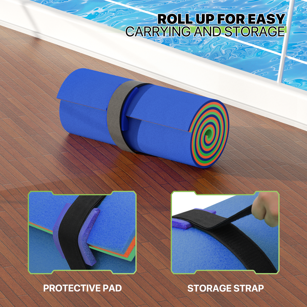 Blue 3-Layer XPE Foam Floating Water Mat M73780