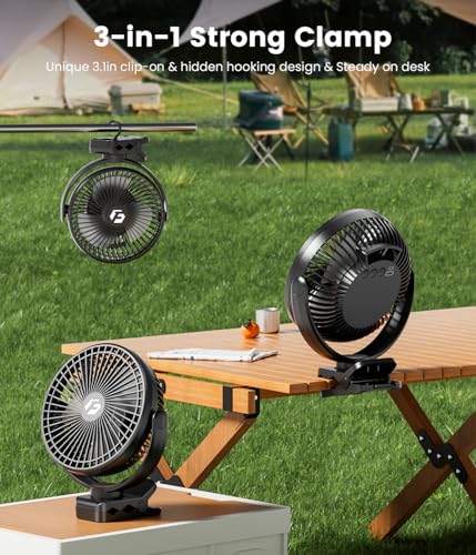 24000mAh 8-inch Portable Rechargeable Clip on Fan Q755
