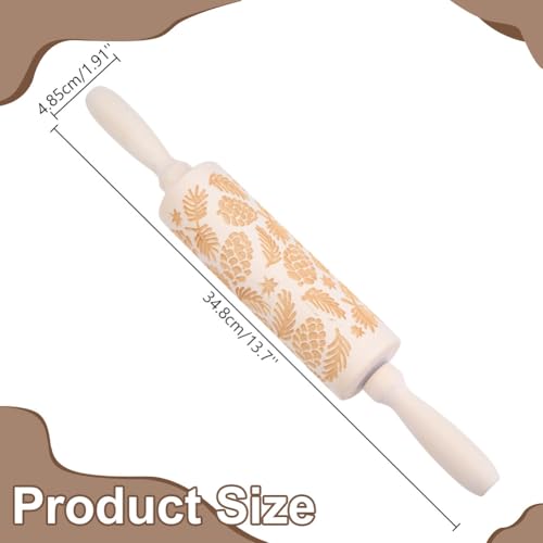 Embossed Wooden Rolling Pin 35cm M966