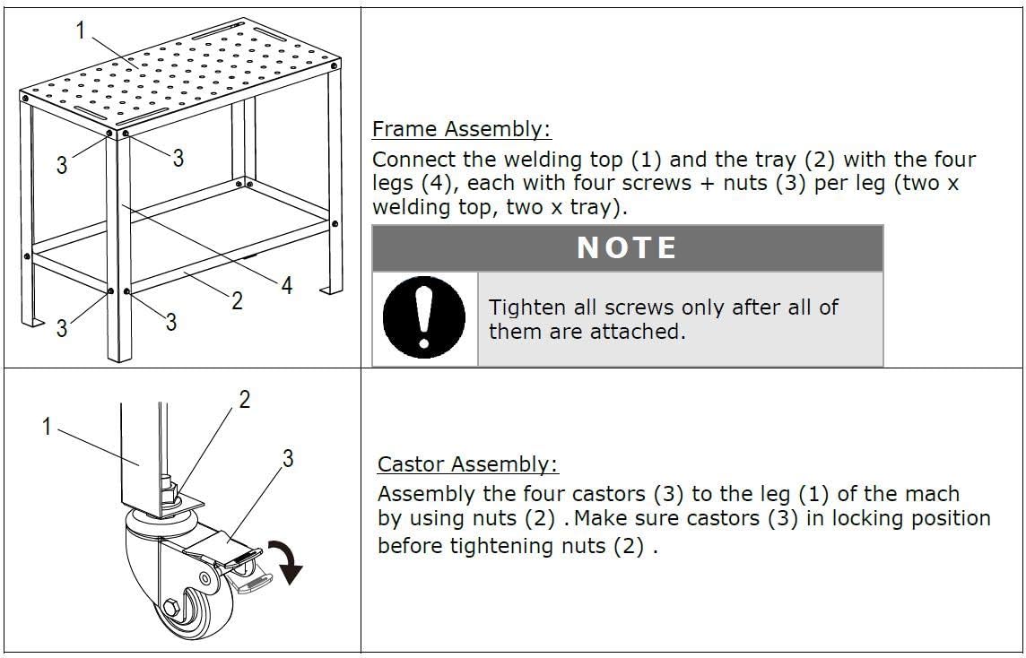 Portable Welding Table with 5/8 /16mm Holes on Top W586