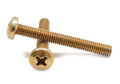 #2-56 x 7/16 Coarse Thread Machine Screw Phillips Pan Head Low Carbon Steel Yellow Zinc Plated B702