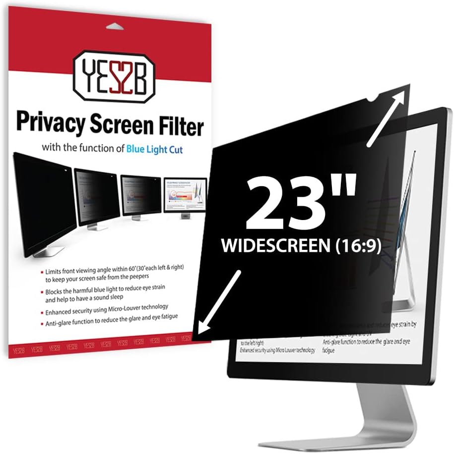 23 Inch Monitor Privacy Screen Filter for 16:9 Widescreen Display, Pack of 2 S1012