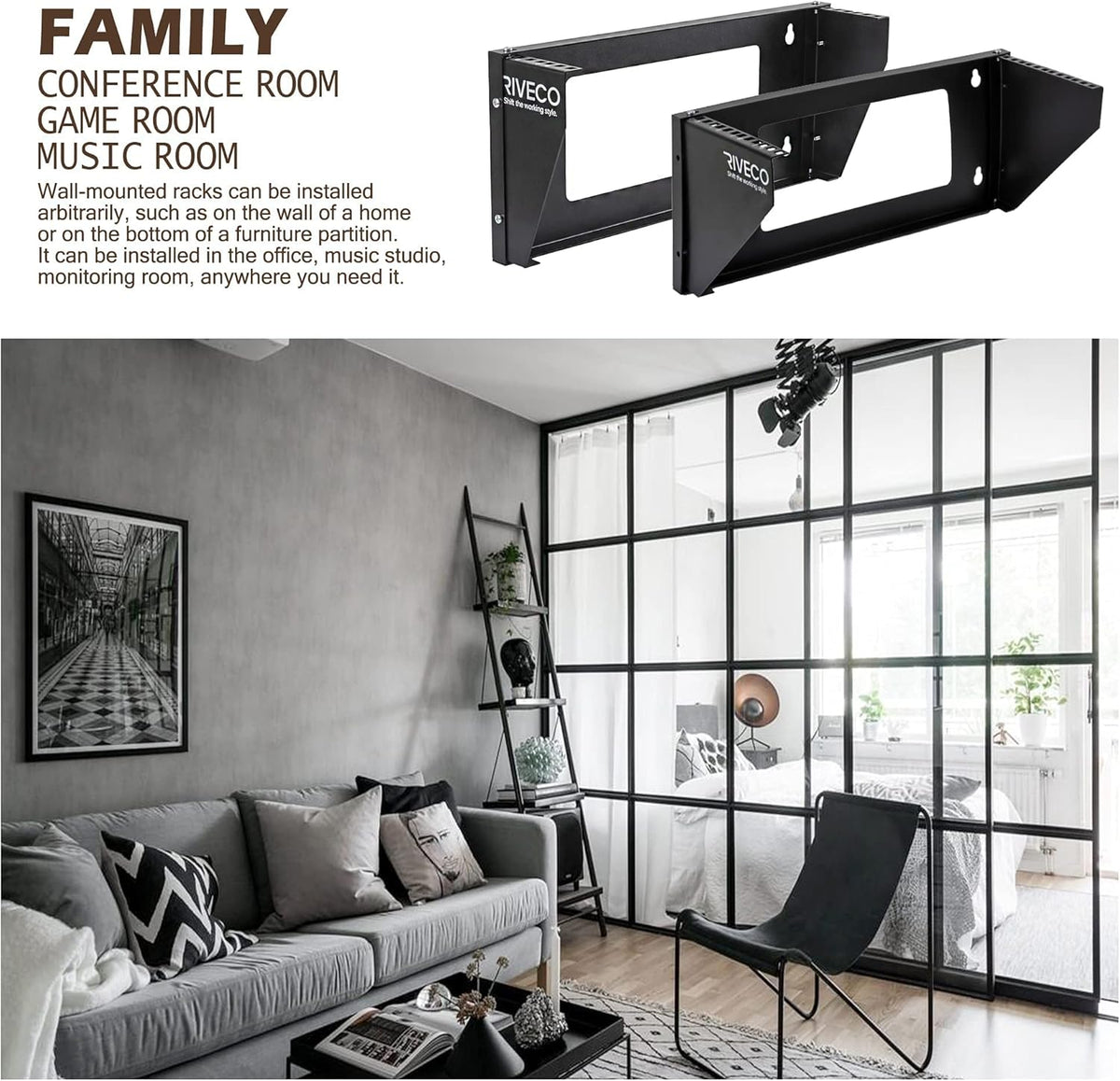 Black Wall Mount Rack Pack of 2 P769477