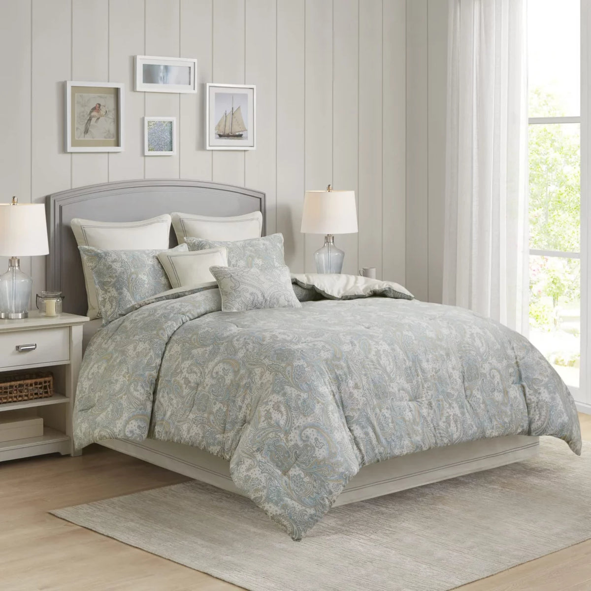 Ivory Paisley Euro Sham A37218