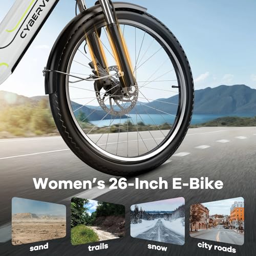 26" Electric Bike with 1000W Motor, 48V Removable Battery, 7-Speed, Front Suspension & LCD Display D91594
