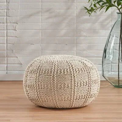 Ivory Round Pouf F309638