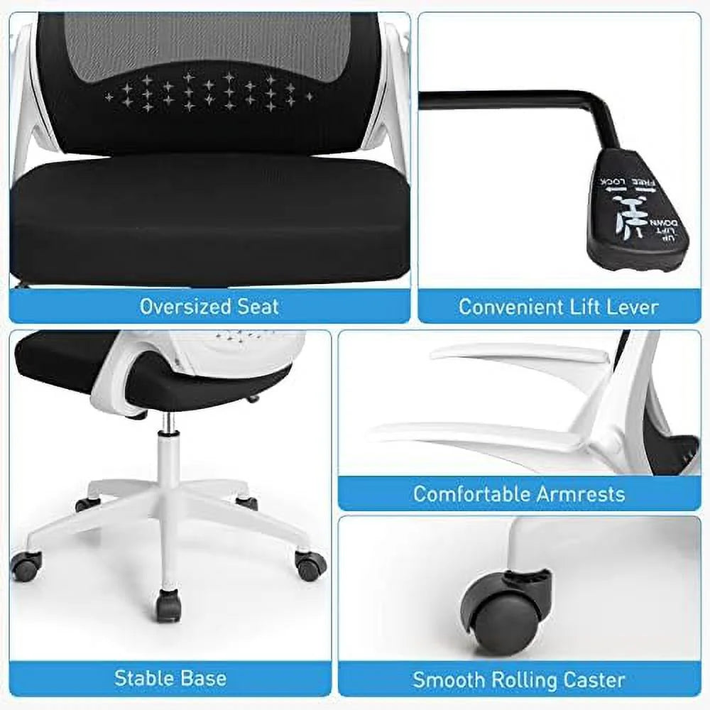 Black Mesh Ergonomic Office Chair with Lumbar Support K889