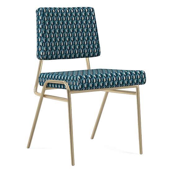Blue Teal Wire Frame Dining Chair W16436