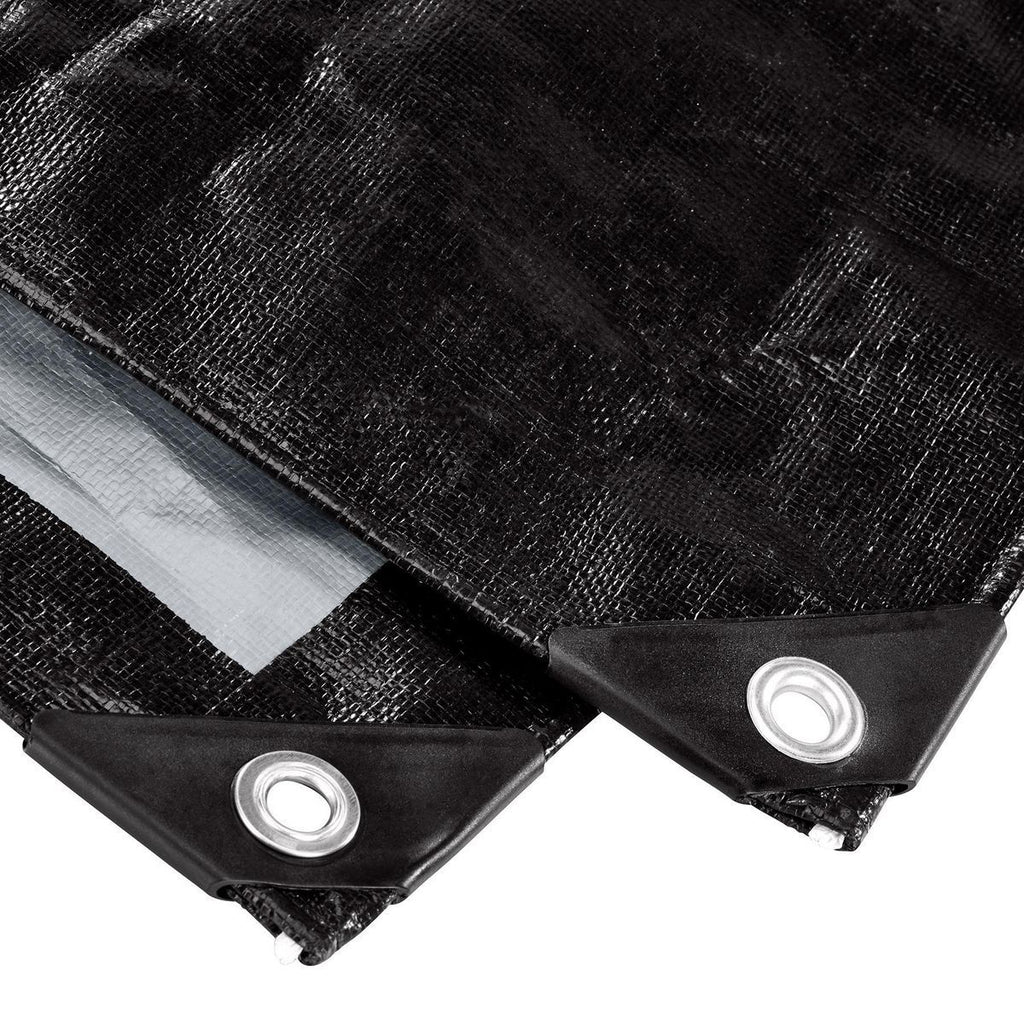 6 ft. x 8 ft. Silver and Black Weather-Resistant Tarp B2352