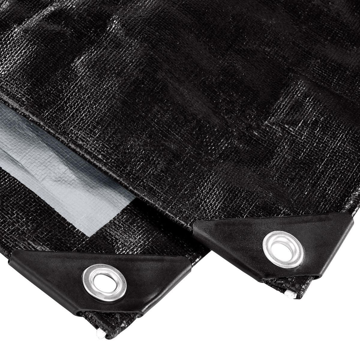 6 ft. x 8 ft. Silver and Black Weather-Resistant Tarp B2352
