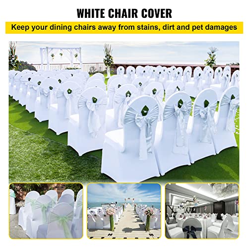 100Pcs White Spandex Stretch Chair Covers L1082
